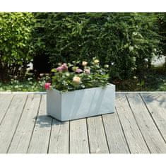 VERVELEY Sklolaminátový truhlík na květiny ve stylu cementu, 56 x 27 x 25 cm, 35 L, světle šedý