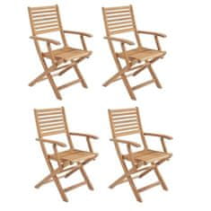 VERVELEY Sada 4 skládacích zahradních židlí z eukalyptu FSC, 57 x 52 x V 90 cm