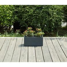 VERVELEY Sklolaminátový truhlík na květiny ve stylu cementu, 44 x 22 x 20 cm, 20 L, grafitově šedá