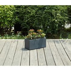 VERVELEY Sklolaminátový truhlík na květiny ve stylu cementu, 44 x 22 x 20 cm, 20 L, grafitově šedá
