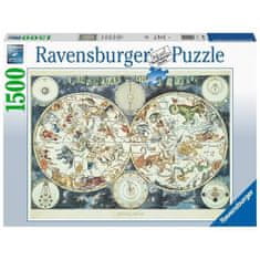 Ravensburger Puzzle 1500 p, Mapa světa fantasy zvířat