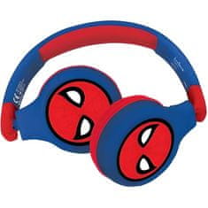 Lexibook SPIDER-MAN Pohodlná skládací bluetooth a drátová sluchátka 2 v 1 pro děti s omezením zvuku, LEXIBOOK