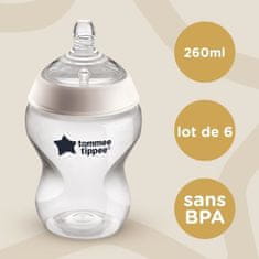 VERVELEY Tommee Tippee, Sada 6 lahví Closer to Nature, Antikolikový dudlík, 260 ml, Sova a panda