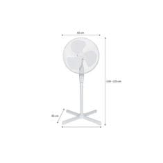 OCEANIC Stojanový ventilátor OCEANIC, 45W, Průměr 40 cm, Nastavitelná výška, Oscilace, Bílý