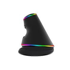 VERVELEY DELUX Vertical Mouse Ergo Black, bezdrátová, RGB