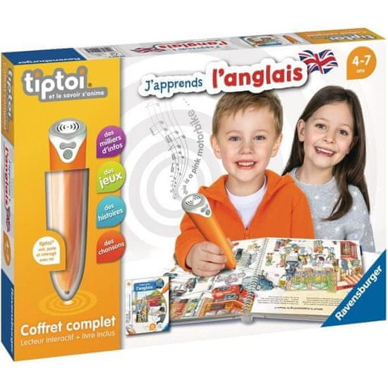 Ravensburger RAVENSBURGER, tiptoi, Kompletní sada interaktivní četby + učebnice angličtiny