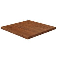 Greatstore Čtvercová stolní deska tmavě hnědá 50x50x2,5 cm ošetřený dub