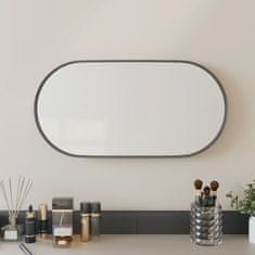 Vidaxl Nástěnné zrcadlo černé 20x40 cm oválné