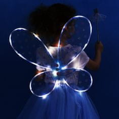 Rappa Dětský kostým tutu sukně modrá víla se svítícími křídly