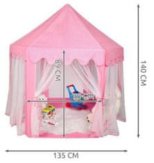 Kruzzel ISO 6104 Dětský růžový stan - zámek 13074