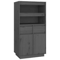 Vidaxl Skříň highboard šedá 60 x 40 x 116,5 cm masivní borové dřevo