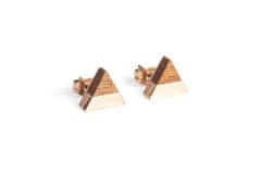 BeWooden Náušnice s dřevěným detailem Rea Earrings Triangle béžová