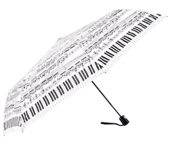 Simmy Luxusní skládací deštník Noty + klaviatura krémový
