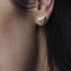 BeWooden Náušnice s dřevěným detailem Rea Earrings Triangle béžová