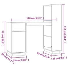 Petromila Psací stůl 110x53x117 cm masivní borové dřevo 