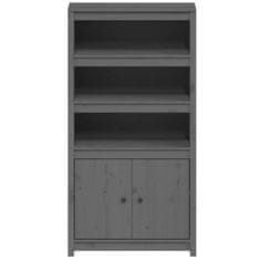 Vidaxl Skříň highboard šedá 80 x 35 x 154 cm masivní borové dřevo