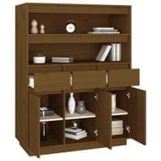 Vidaxl Skříň highboard medově hnědá 89x40x116,5 cm masivní borovice