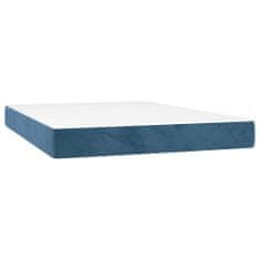 Petromila Box spring postel s matrací tmavě modrá 140x200 cm samet