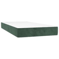 Petromila Box spring postel s matrací tmavě zelená 90x190 cm samet