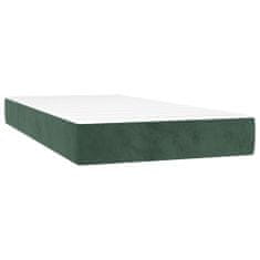 Petromila Box spring postel s matrací tmavě zelená 80 x 200 cm samet
