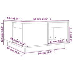 Greatstore Konferenční stolek 60x61x32,5 cm masivní borové dřevo