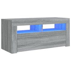 Vidaxl TV skříňka s LED osvětlením šedá sonoma 90 x 35 x 40 cm