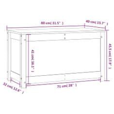 Vidaxl Úložný box 80 x 40 x 45,5 cm masivní borové dřevo