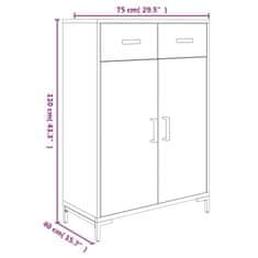 Vidaxl Botník 75 x 40 x 110 cm masivní recyklovaná borovice