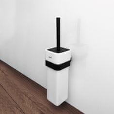 NIMCO WC štětka černá s držákem na zeď, hranatá rukojeť, vysoká nádoba keramická NIMCO KIBO černá Ki-14094K-90