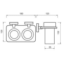 NIMCO Držák na kartáčky dvojitý NIMCO UNIX UN X3-58DW-26