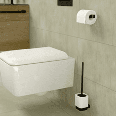 NIMCO WC sada nástěnná - štětka a keramický držák toaletního papíru NIMCO KIBO černá Ki-set-94KN-90