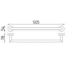 NIMCO Držák na ručníky, 51 cm NIMCO UNIX UN 13046A-26