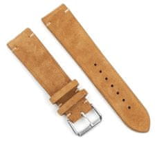 RhinoTech univerzální řemínek Genuine Suede Leather Quick Release 18mm RTPS-009-BN, hnědý