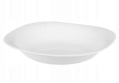 Galicja Hluboký bílý skleněný talíř 23 cm