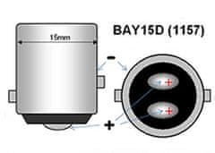 Rabel LED autožárovka BAY15D 2 x COB filament P21/W5 bílá + stabilizátor