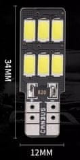 Rabel LED autožárovka T10 W5W Canbus 6 smd 5630 bílá, boční + stabilizátor