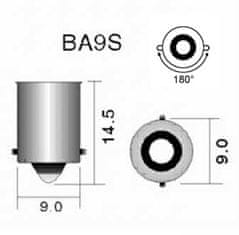 Rabel LED autožárovka BA9S T4W 6 smd 5630 bílá s čočkou