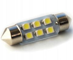 Rabel LED autožárovka 41 mm 6 smd C5W C10W C15W SV8,5 bílá