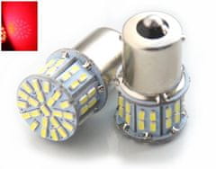 Rabel LED autožárovka BA15S 50 smd 3014 P21W ČERVENÁ