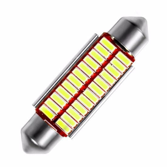 Rabel 24V LED autožárovka 41 - 42 mm Canbus 24 smd 4014 C10W C15W SV8,5 bílá + stabilizátor