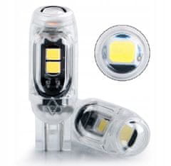 Rabel LED autožárovka T10 W5W 5 smd 3030 bílá s čočkou