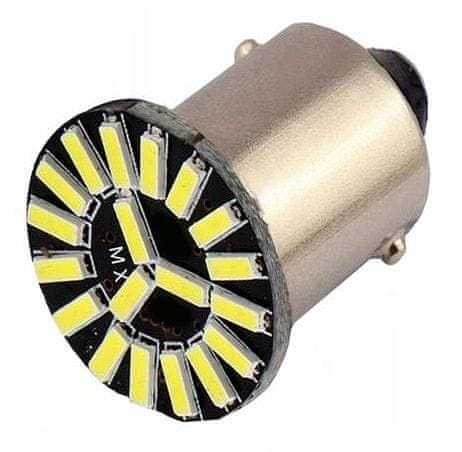 Rabel 24V LED autožárovka BA15S 19 smd T 4014 P21W 1156 bílá