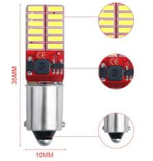 Rabel LED autožárovka BA9S T4W T5W 24 smd 4014 canbus 12V bílá + stabilizátor