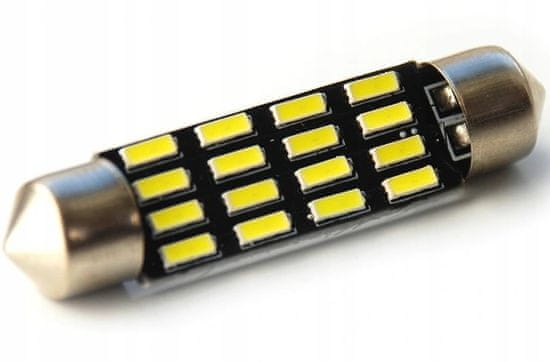 Rabel LED autožárovka 41 mm 16 smd 4014 C5W C10W C15W SV8,5 bílá