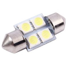 Rabel LED autožárovka 31 mm 4 smd 5050 C3W C5W C10W SV8,5 bílá