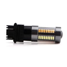 Rabel LED autožárovka P27/7W 3157 dual color 66 smd 4014 oranžova bila s čočkou USA