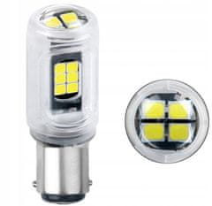 Rabel LED autožárovka BA15S 16 smd 3030 P21W bílá s čočkou