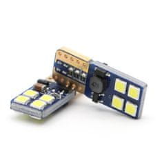 Rabel LED autožárovka T10 W5W Canbus 8 smd 3030 bílá, boční + stabilizátor