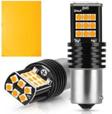 Rabel LED autožárovka BA15S 24 smd 3030 12V P21W ORANŽOVÁ