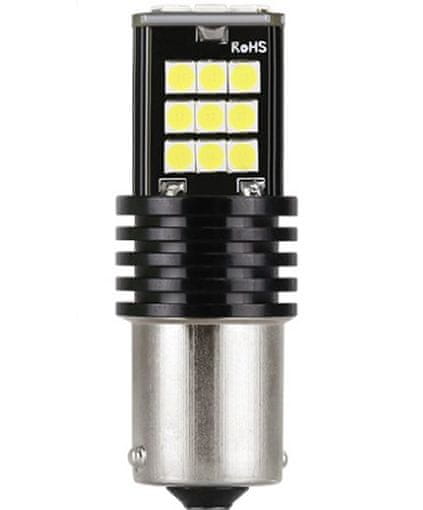 Rabel LED autožárovka BA15S 24 smd 3030 12V P21W bílá